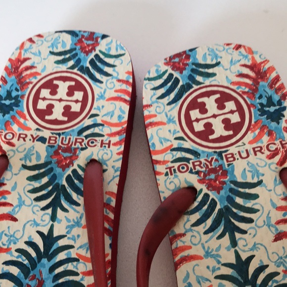 Tory Burch colorful flip flops size 7 - Picture 4 of 6